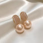 Alloy Rhinestone French Pearl Earrings