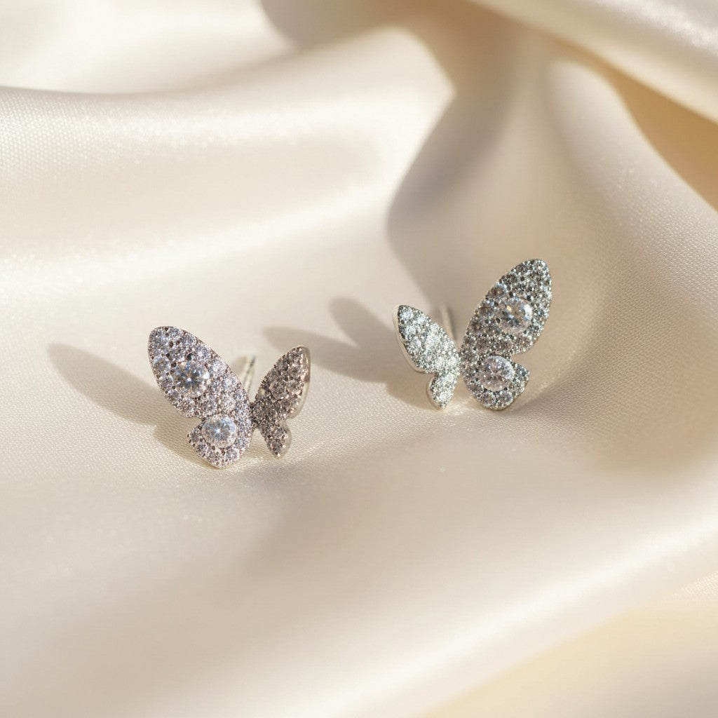 Lynn's Closet Boutique Zircon Inlaid Butterfly Earrings