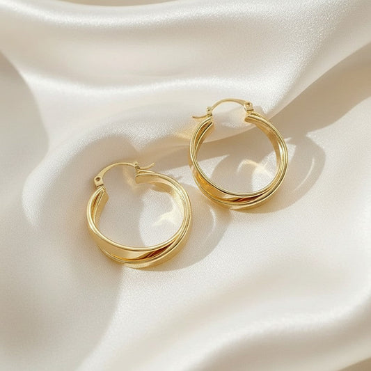 Lynn's Closet Boutique Double Layer Overlap Hoop Earrings
