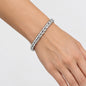 Silver Tight Woven Wheat Chain Bracelet