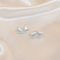 Geometric Metal Pearly Double Heart Hoop Earrings With 925 Sterling Silver Earring Post