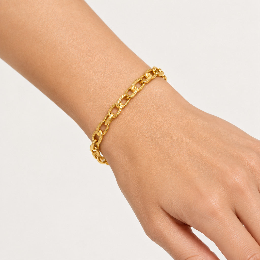 Textured Cross Link Bracelet