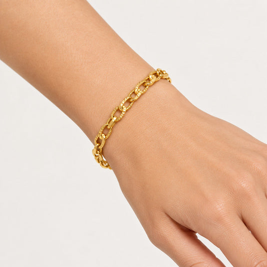 Textured Cross Link Bracelet