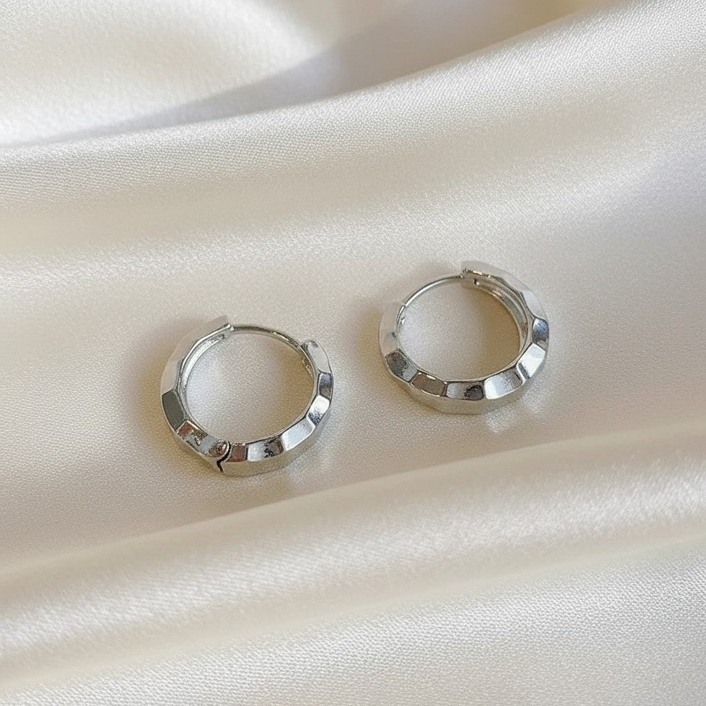 Lynn's Closet Boutique Geometric Cut Wavy Hoop Earrings