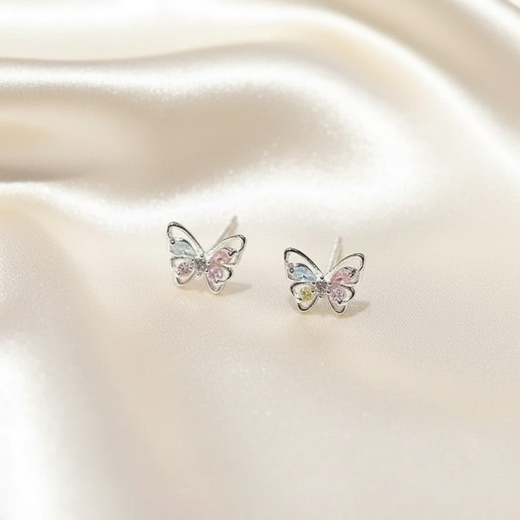Lynn's Closet Boutique Colorful Zirconia Butterfly Studs