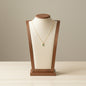 Striped Candy Cane Pendant Necklace Stainless Steel 18K Gold Plated Enamel