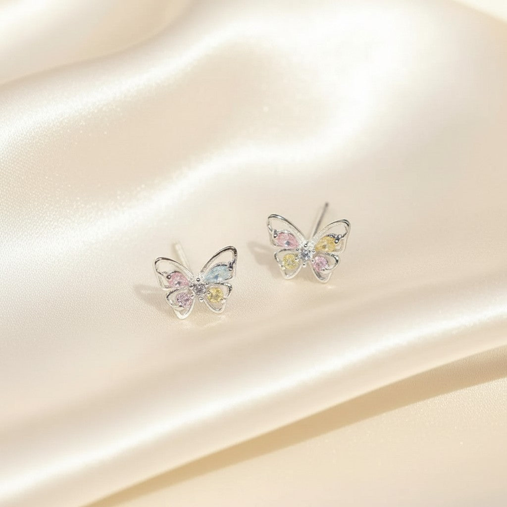 Lynn's Closet Boutique Colorful Zircon Butterfly Studs
