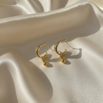 Lynn's Closet Boutique gold tone Waterdrop C-Hoop Earrings