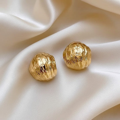 Lynn's Closet Boutique gold tone Exaggerated Pleated Metal Earrings