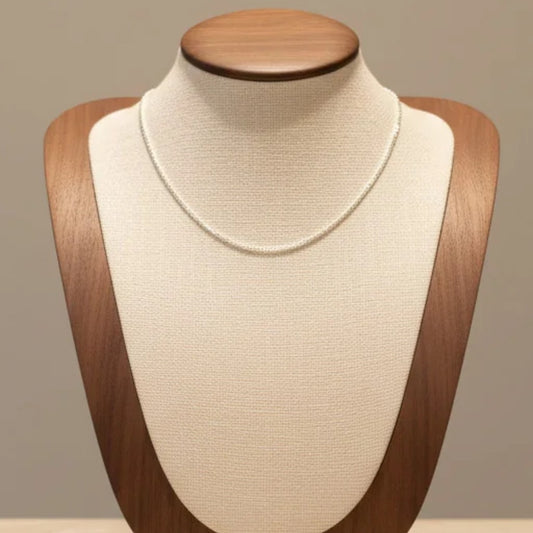 Silver Zirconia Sparkle Chain Necklace Stainless Steel
