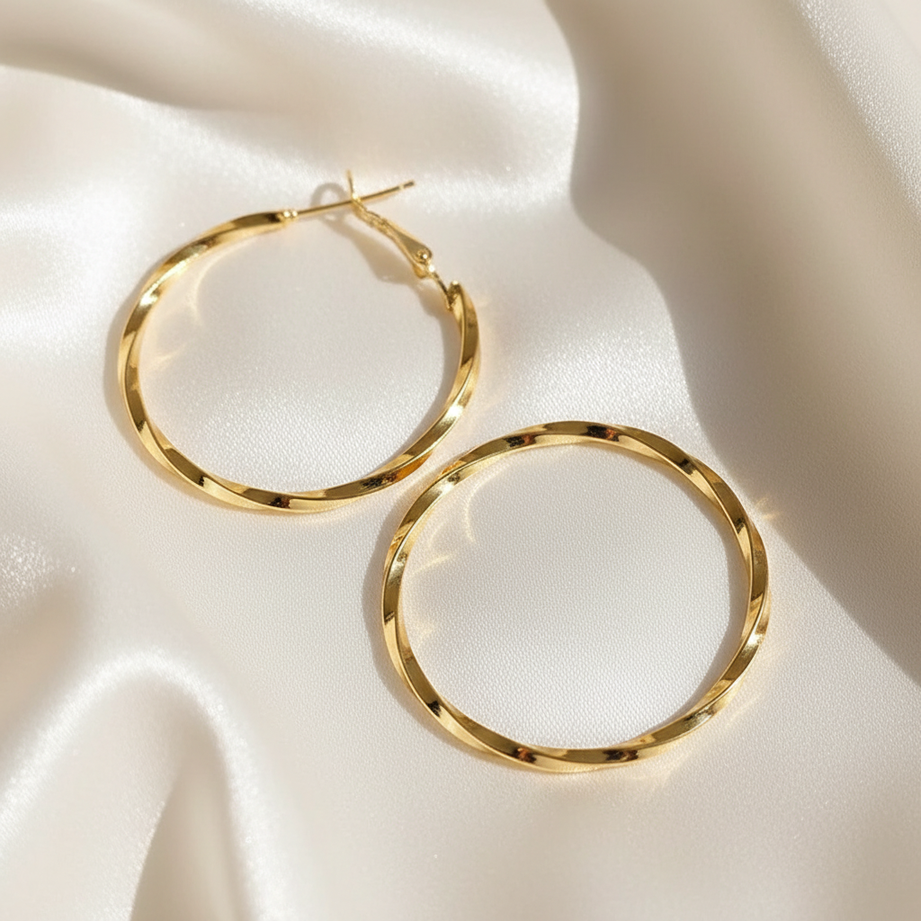 Lynn's Closet Boutique gold tone Twisted Spiral Hoop Earrings