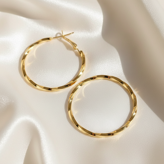 Lynn's Closet Boutique gold tone Twisted Spiral Hoop Earrings