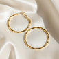 Lynn's Closet Boutique gold tone Twisted Spiral Hoop Earrings
