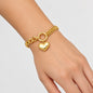Large Heart Spliced Chain Bracelet - Gold