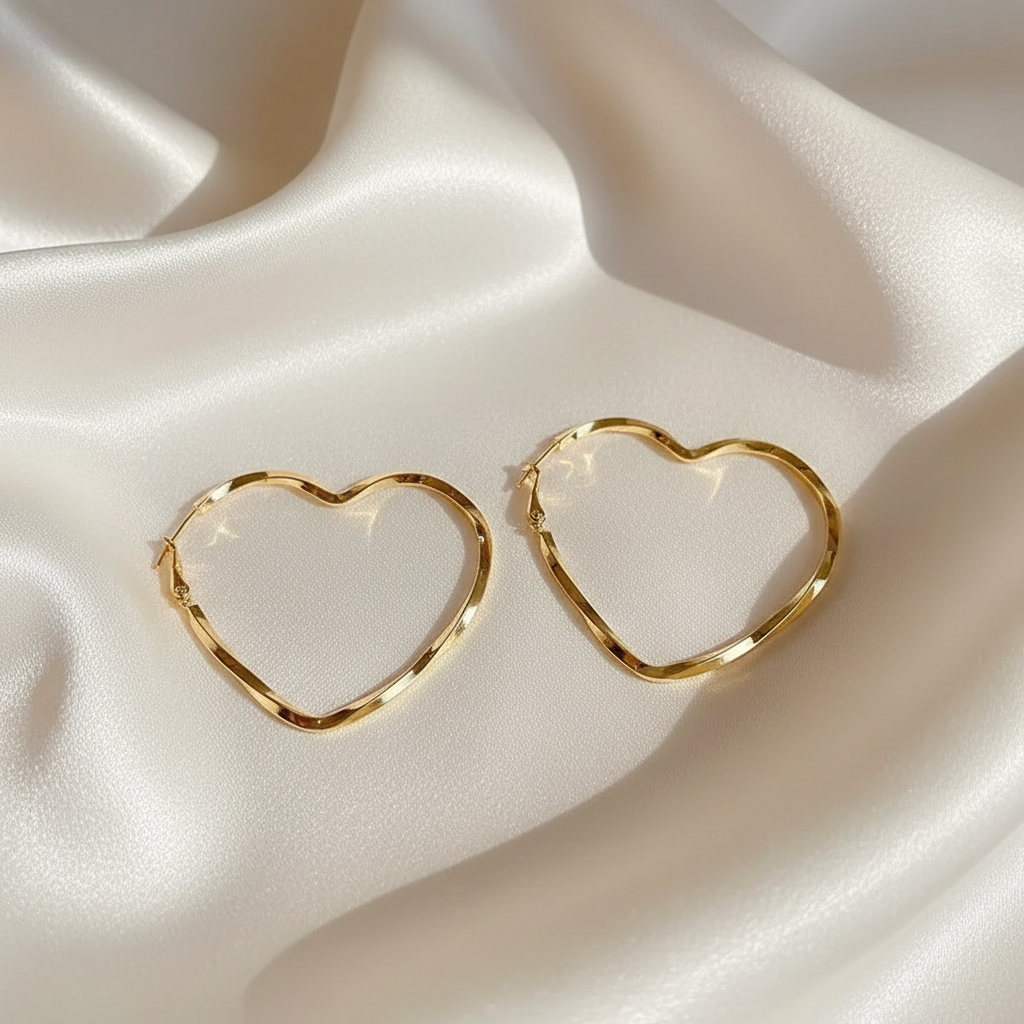 Lynn's Closet Boutique gold tone Irregular Heart Hoop Earrings