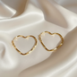 Lynn's Closet Boutique gold tone Irregular Heart Hoop Earrings