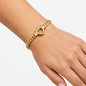 Hollow Heart Charm Bracelet Cuban Link - Gold