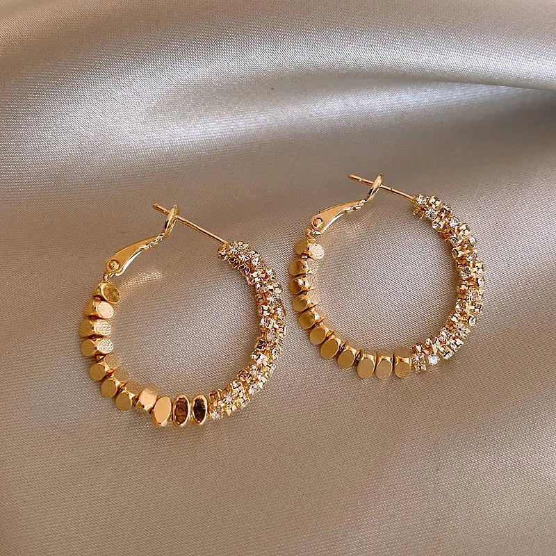 Lynn's Closet Boutique gold tone Patchwork Crush Silver Earrings