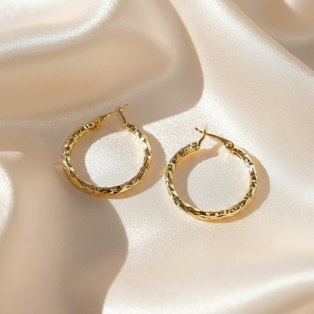Lynn's Closet Boutique gold tone Simple Crush Silver Hoop Earrings