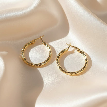 Lynn's Closet Boutique gold tone Simple Crush Silver Hoop Earrings