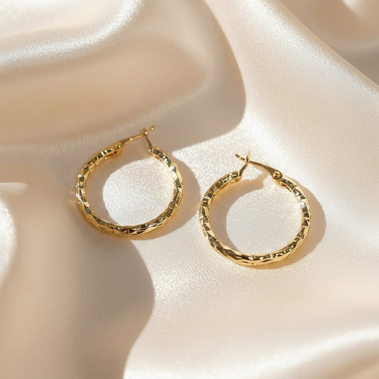 Lynn's Closet Boutique gold tone Simple Crush Silver Hoop Earrings