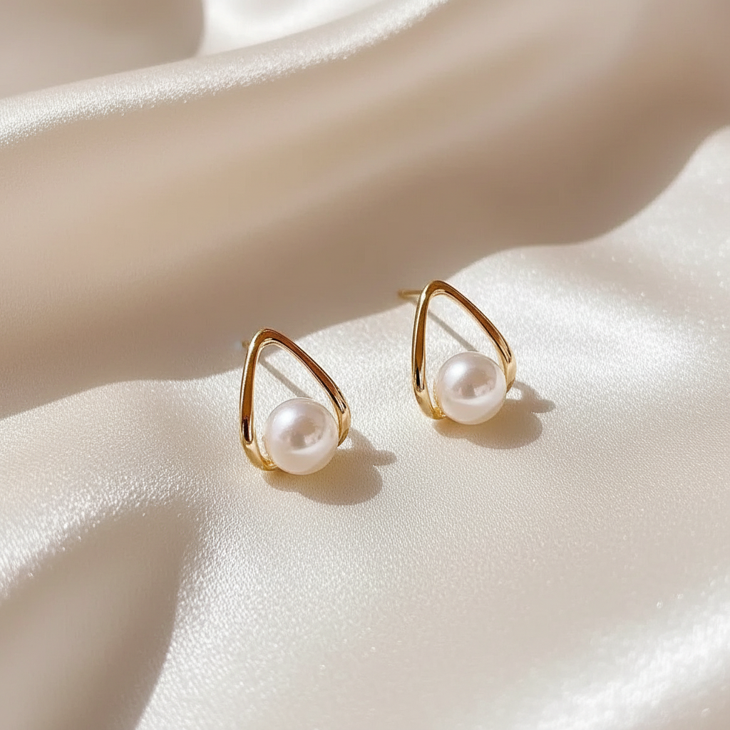 Lynn's Closet Boutique Triangle Pearl Studs