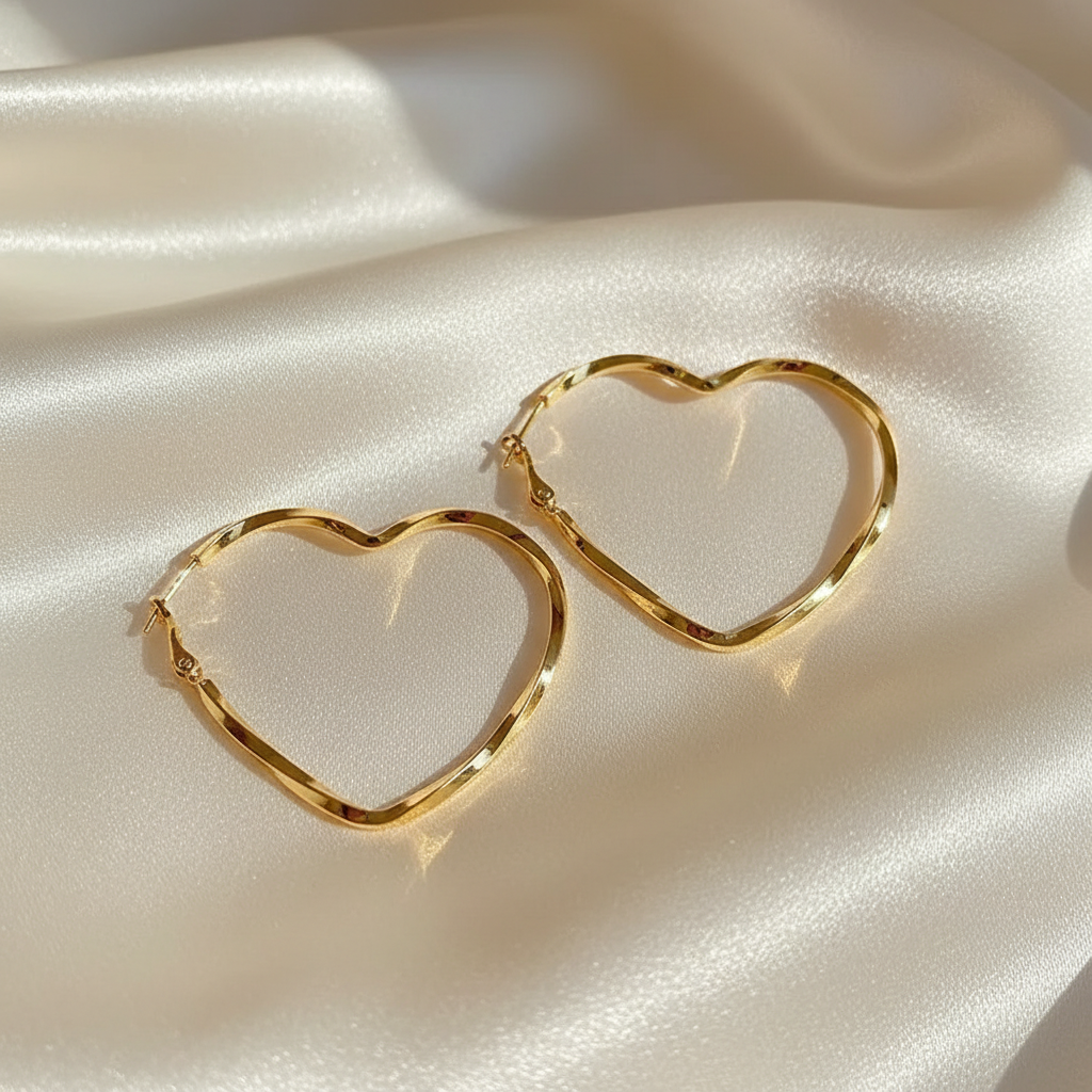 Lynn's Closet Boutique gold tone Twisted Hearts Hoop Earrings