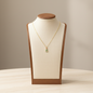 Green and White Christmas Tree Pendant Necklace Stainless Steel 18K Gold Plated Enamel