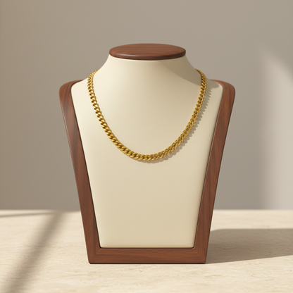 18K Gold Plated Stainless Steel Necklace Chain Figaro Snake Cuban O Chain