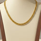 18K Gold Plated Stainless Steel Necklace Chain Figaro Snake Cuban O Chain