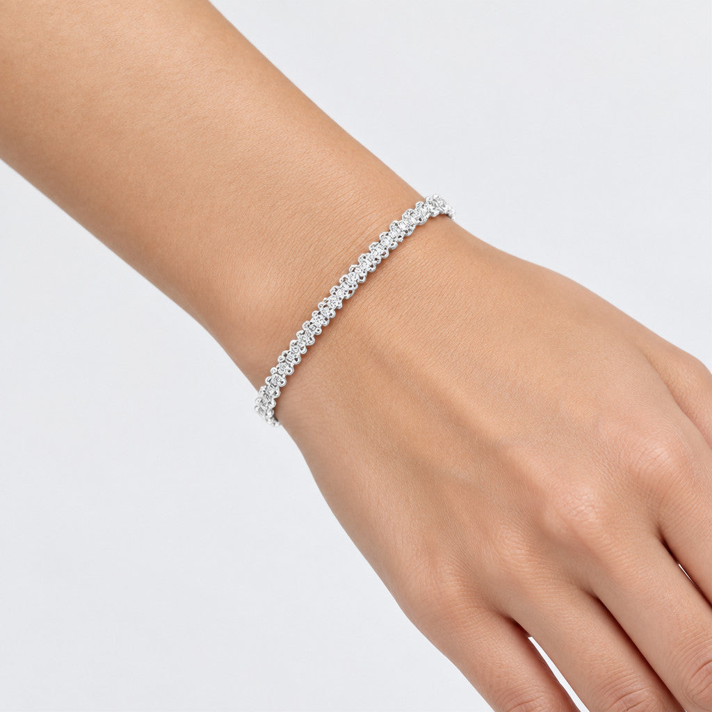 Silver Zirconia Chain Bracelet