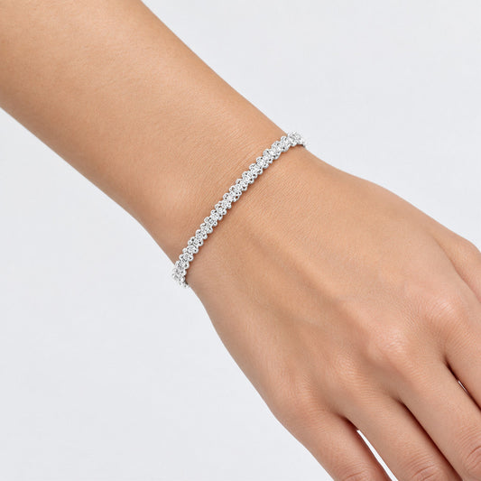 Silver Zirconia Chain Bracelet