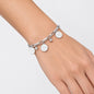 Queen Portrait Coin Paperclip Chain Bracelet - Silver