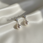 Alloy Rhinestone Celebrity Pearl Zirconia Earrings
