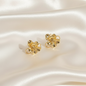 Lynn's Closet Boutique Metal Cat's Eye 3D Flower Earrings