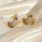 Lynn's Closet Boutique Rhinestone Hammered Flower Studs