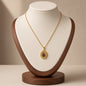 Enamel Painted Charm Pendant Necklace 18K Gold Plated Stainless Steel - Pomegranate Snake