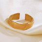 18K Gold Plated Stainless Steel Bamboo Shape Adjustable Ring