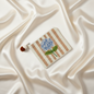 Blue Striped Hydrangea Beaded Coin Pouch
