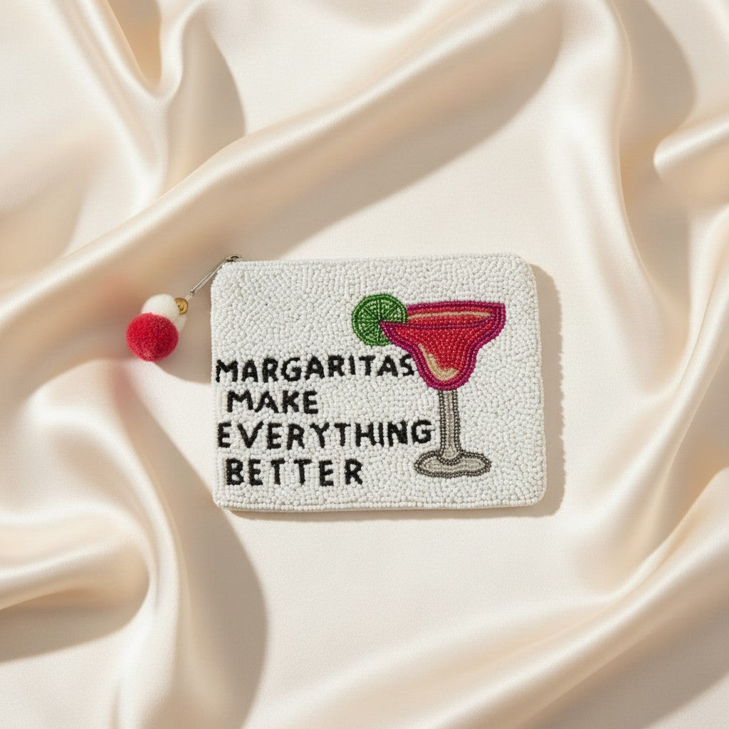 Margaritas Make Everything Better Beaded Coin Pouch