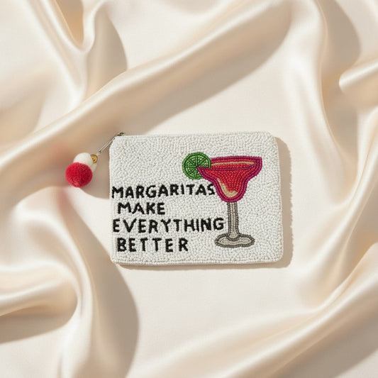 Margaritas Make Everything Better Beaded Coin Pouch