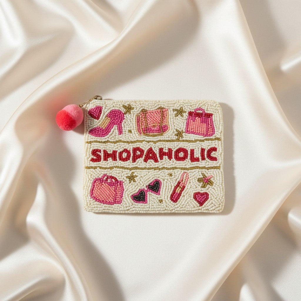Shopaholic Beaded Coin Pouch