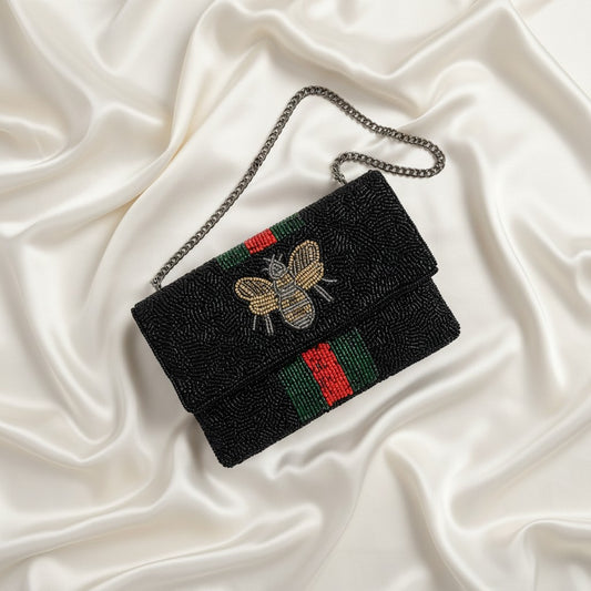 Bee You Black Mini Clutch