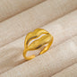 18K Gold Plated Stainless Steel Gold Lips Adjustable Ring