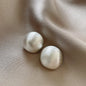 Geometric Metal Matte Ball Studs With 925 Sterling Silver Earring Post