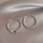 Alloy Rhinestone Patchwork Crush Silver Earrings With 925 Sterling Silver Earring Post