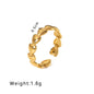 Sweet Heart Stitching Adjustable Open Ring