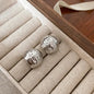 Alloy Rhinestone Exaggerated Pleated Metal Earrings With 925 Sterling Silver Earring Post