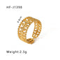 Hollow Olive Branch Adjustable Open Ring