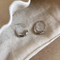 Geometric Metal Polished Crescent Hoop Earrings With 925 Sterling Silver Earring Post